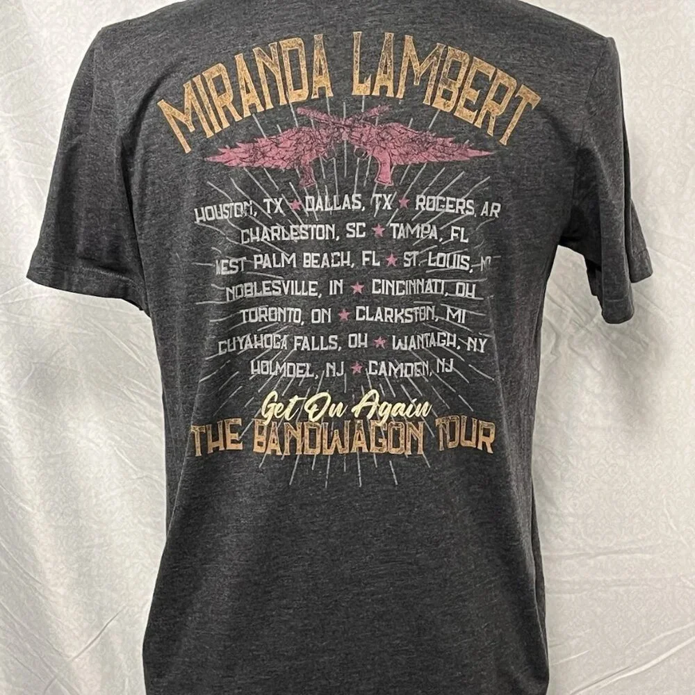 Miranda Lambert Bandwagon Tour T Shirt Men’s Large Gray Concert Tee - Picture 3 of 8